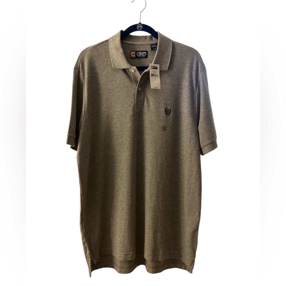 Men’s size L Chaps gray NWT polo.  100% cotton.